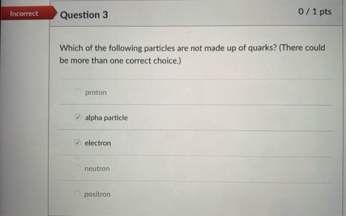 Solved Incorrect Question 3 0 / 1 pts Which of the following | Chegg.com