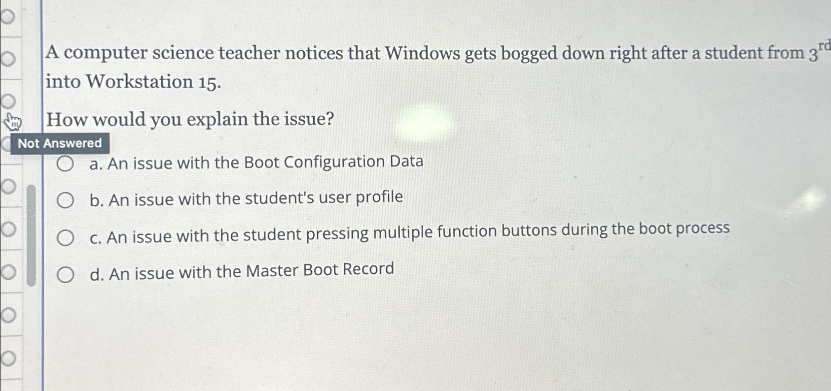 Solved A computer science teacher notices that Windows gets | Chegg.com