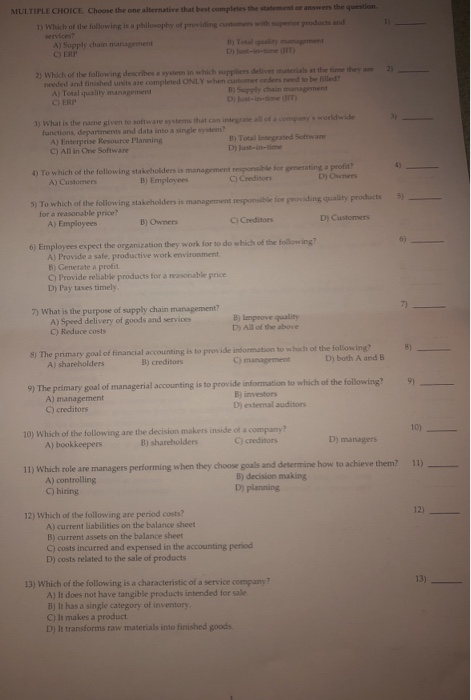 Solved Multiple Choice Choose The One Alternative That Best Chegg Solved Multiple Choice Choose The One Alternative That Best Chegg