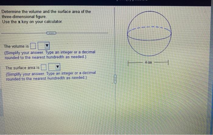 Solved Determine The Volume And The Surface Area Of The | Chegg.com