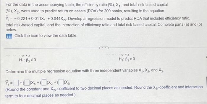Solved For the data in the accompanying table, the | Chegg.com