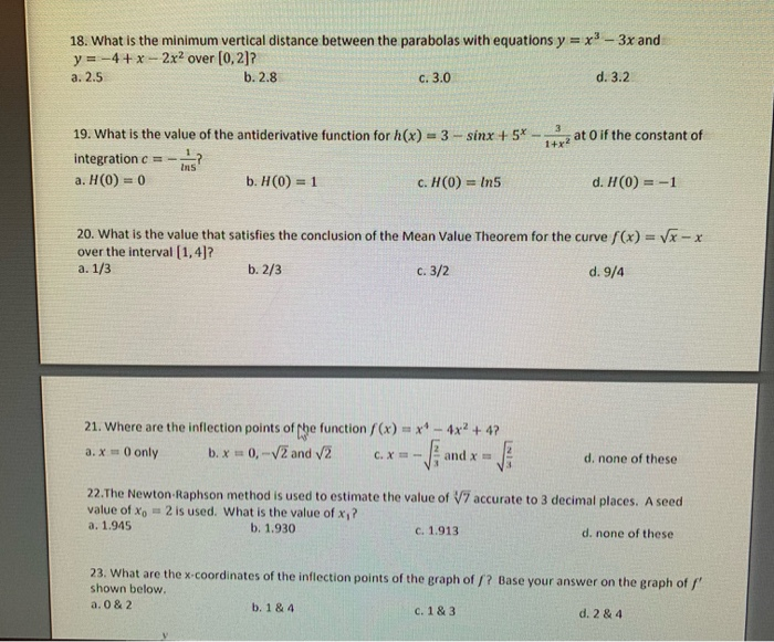Solved 18. What is the minimum vertical distance between the