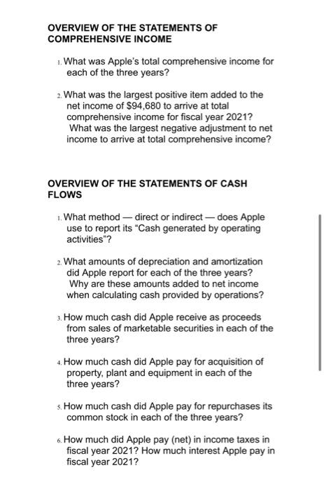 Solved THE INCOME STATEMENTS 1. Apple provides calculations | Chegg.com