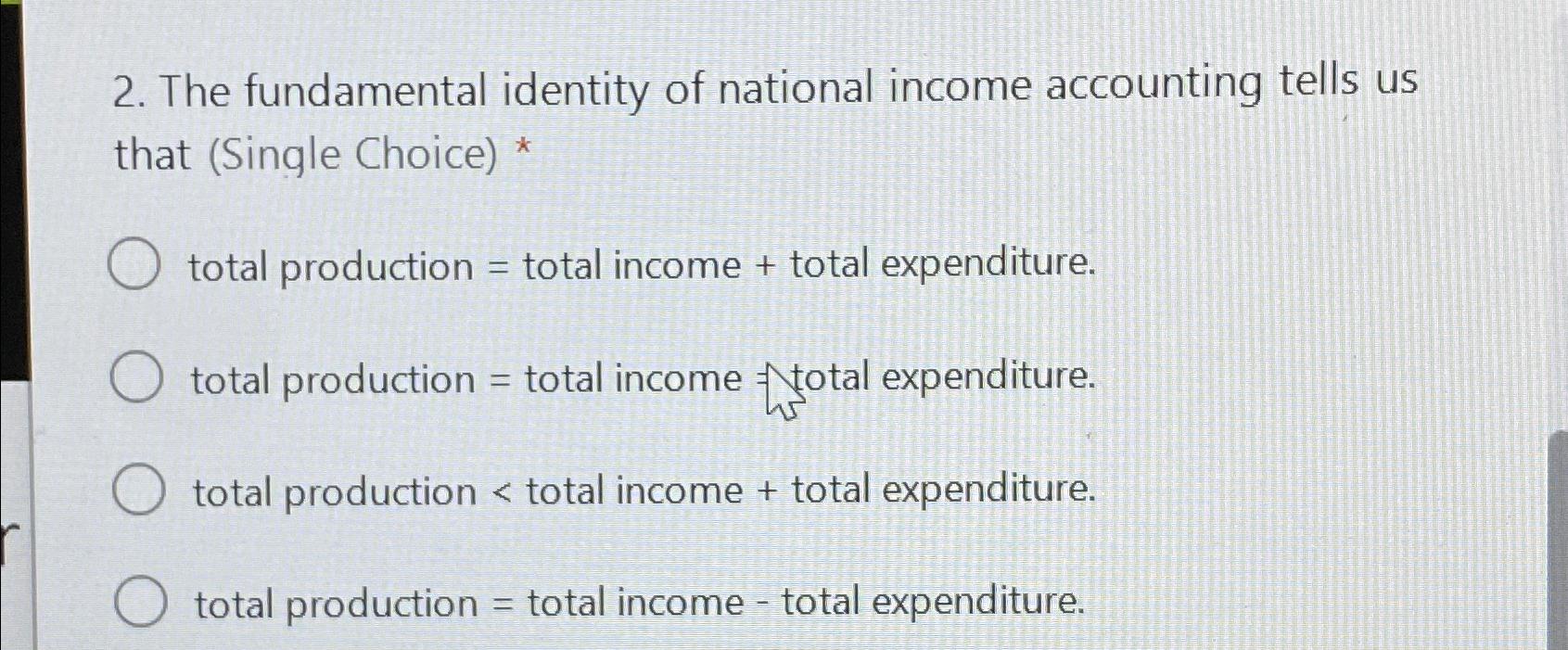 Solved The fundamental identity of national income | Chegg.com