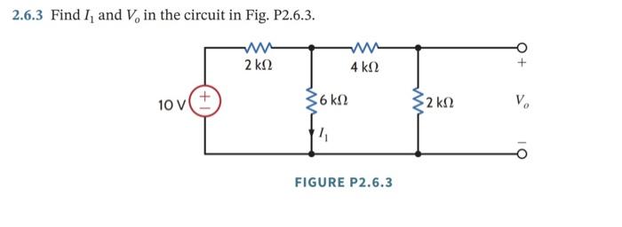 Solved 2.6.3 Find I, and V, in the circuit in Fig. P2.6.3. 2 | Chegg.com