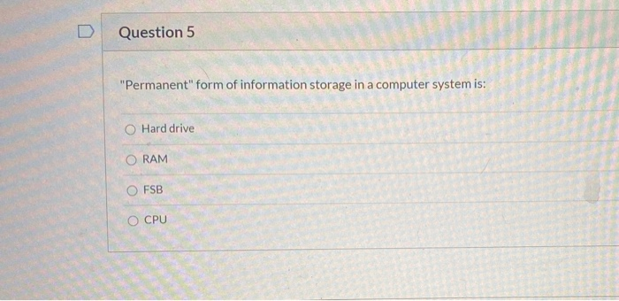 Solved Question 5 