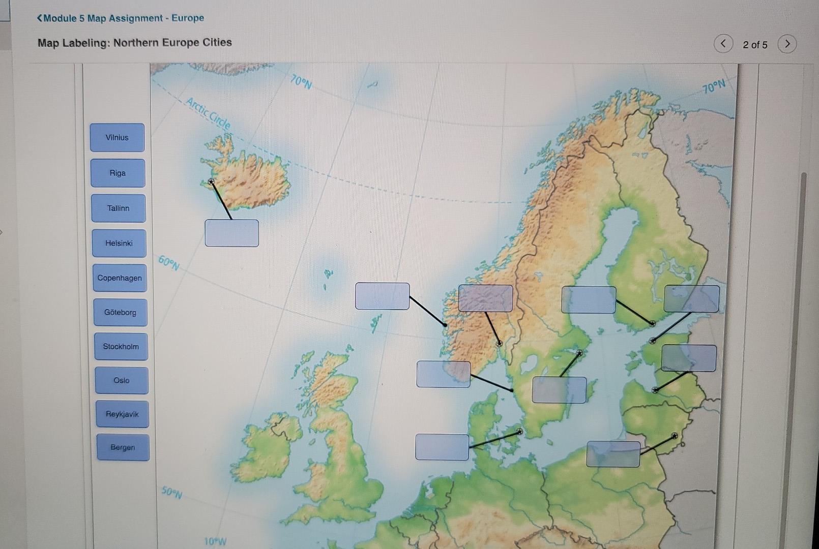 map of northern europe with cities