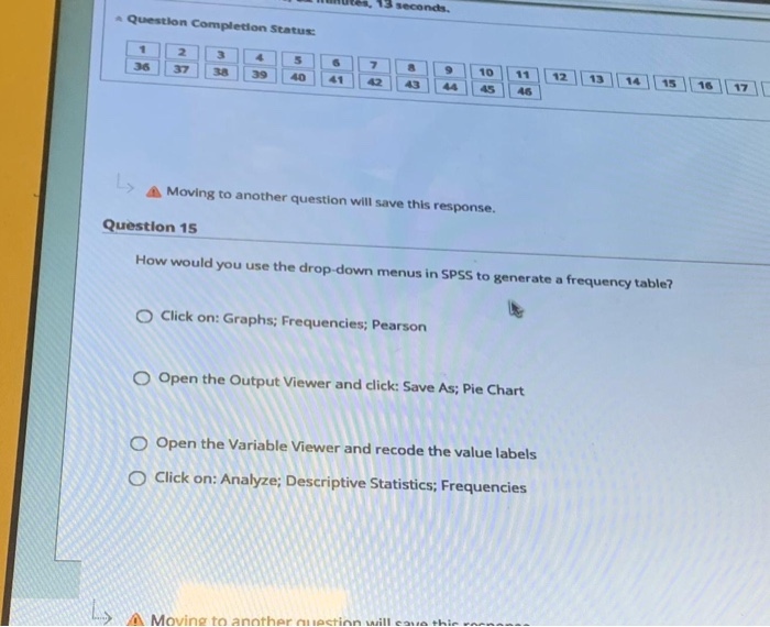 Solved seconds. Question Completion Status 1 36 3 5 37 7 39 | Chegg.com
