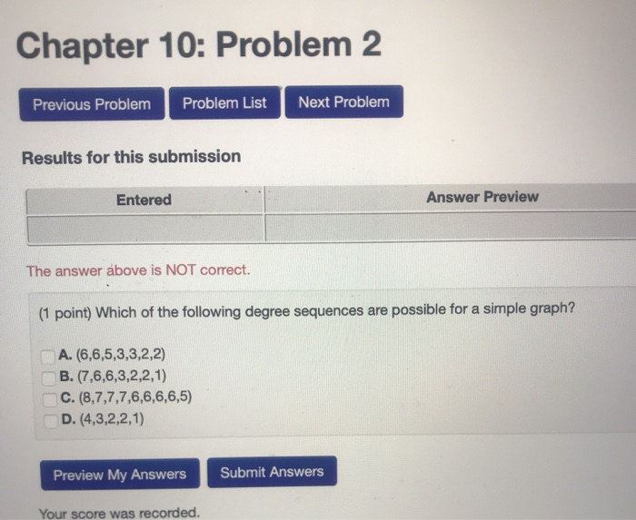 Solved Chapter 10: Problem 2 Previous Problem Problem List | Chegg.com