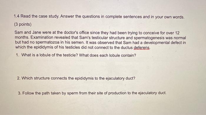 Solved 1.4 Read The Case Study. Answer The Questions In | Chegg.com