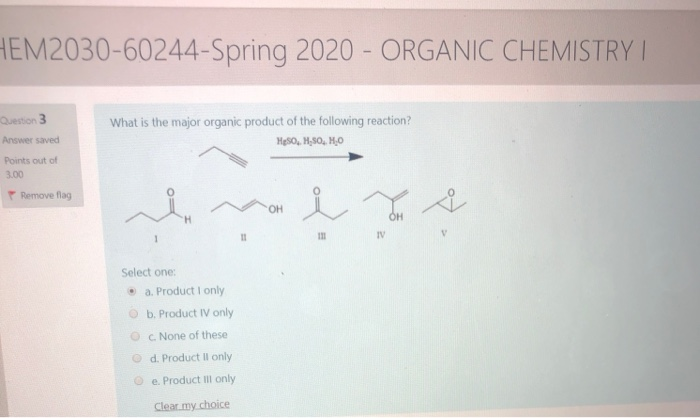 Hem30 Spring Organic Chemistry Ques Chegg Com