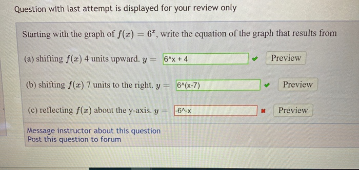 Solved Question with last attempt is displayed for your | Chegg.com