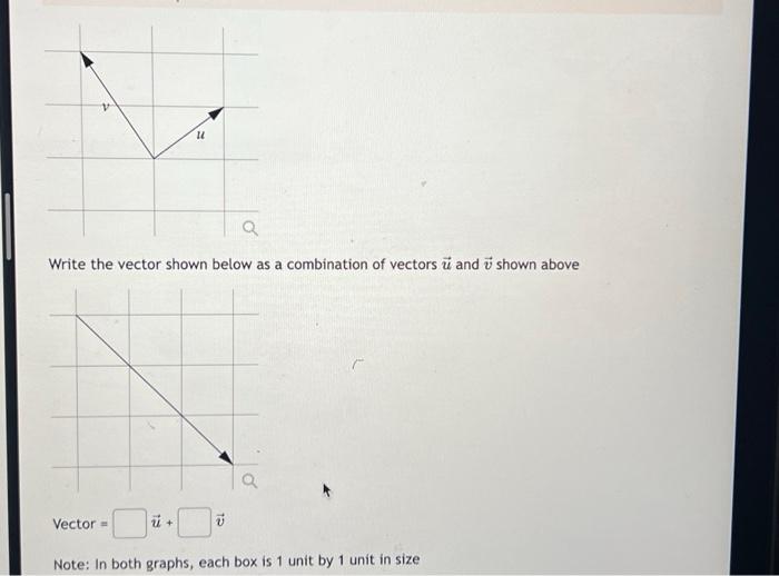 Solved Write The Vector Shown Below As A Combination Of | Chegg.com