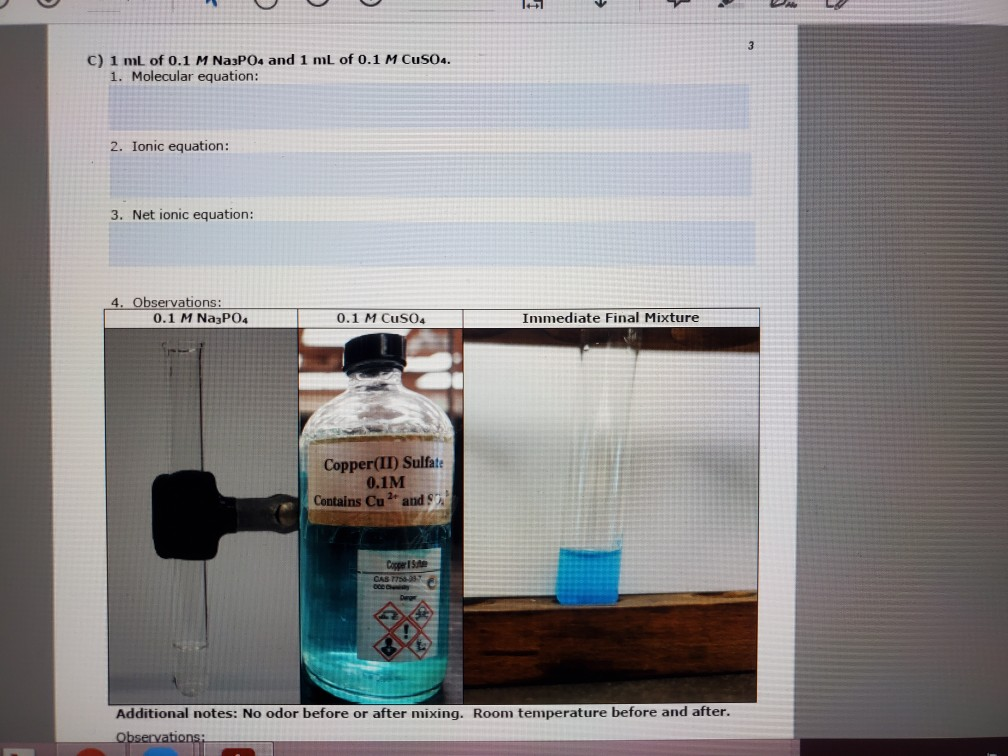 Solved 2 B) Reactants: 1 ML Of 0.1 M K2SO4 And 1 ML Of 0.1 M | Chegg.com