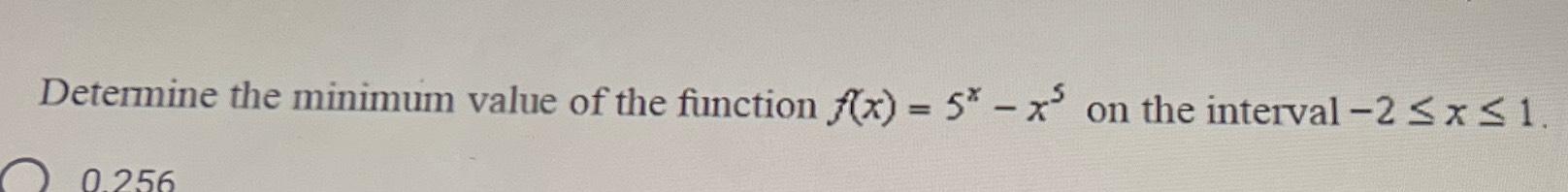 find the minimum value of the function f x )= sin2x 5