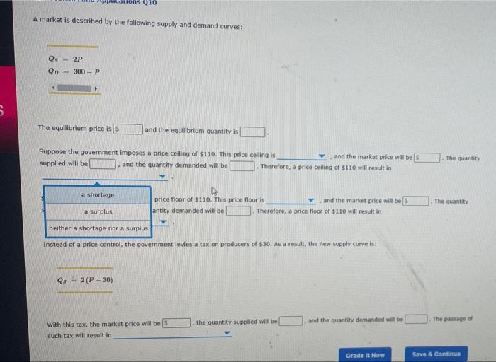 Solved 10. Problems and Applications Q10 A market is | Chegg.com