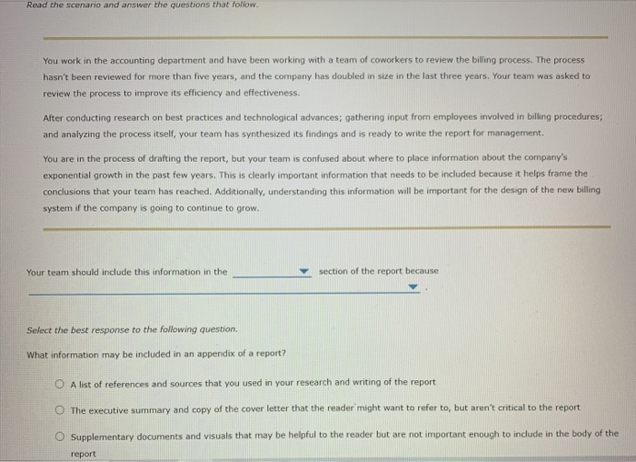 Solved 2. Drafting the Report Body and Supplementary Pages | Chegg.com