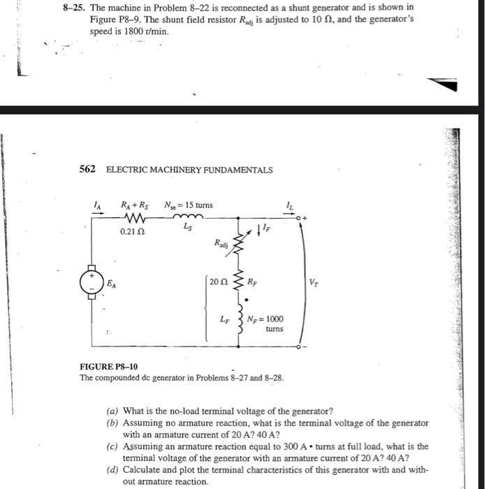 Solved 825. The machine in Problem 822 is reconnected as a