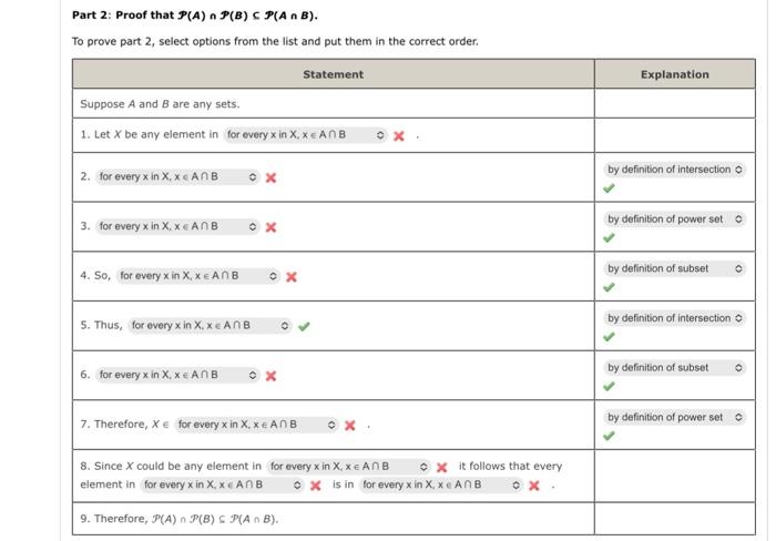 Solved For All Sets A And B,P(A∩B)=P(A)∩P(B). Proof: | Chegg.com