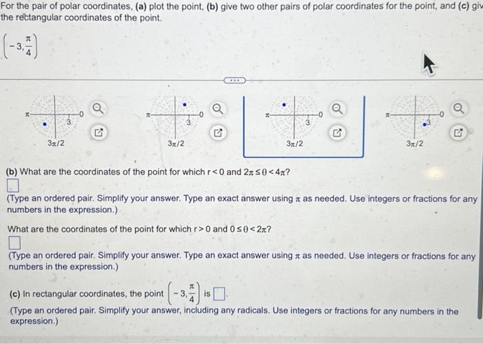 For The Pair Of Polar Coordinates A Plot The