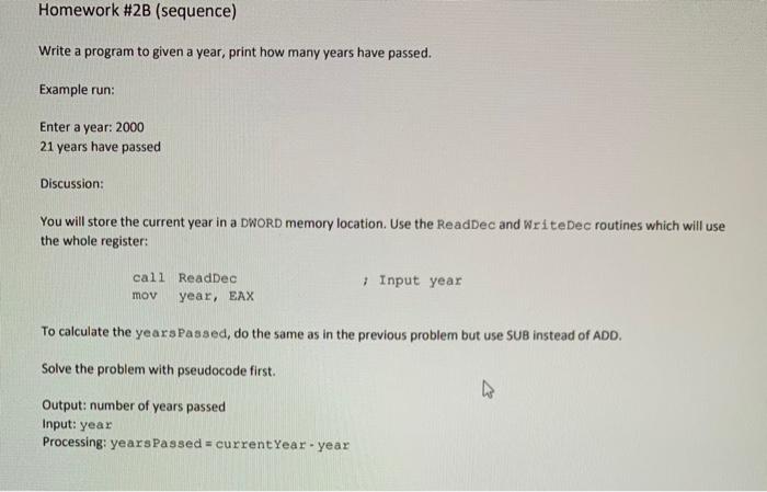 Solved Homework #2B (sequence) Write a program to given a | Chegg.com