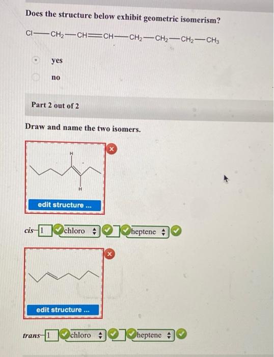 Solved Does The Structure Below Exhibit Geometric Isomerism? | Chegg.com