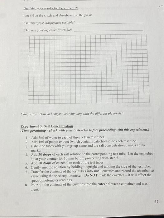 Solved Name: Bio 100 - Lab 4 Experiment 1. Temperature | Chegg.com