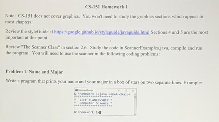 Solved CS-151 Homework 1 Note: CS-151 does not cover | Chegg.com