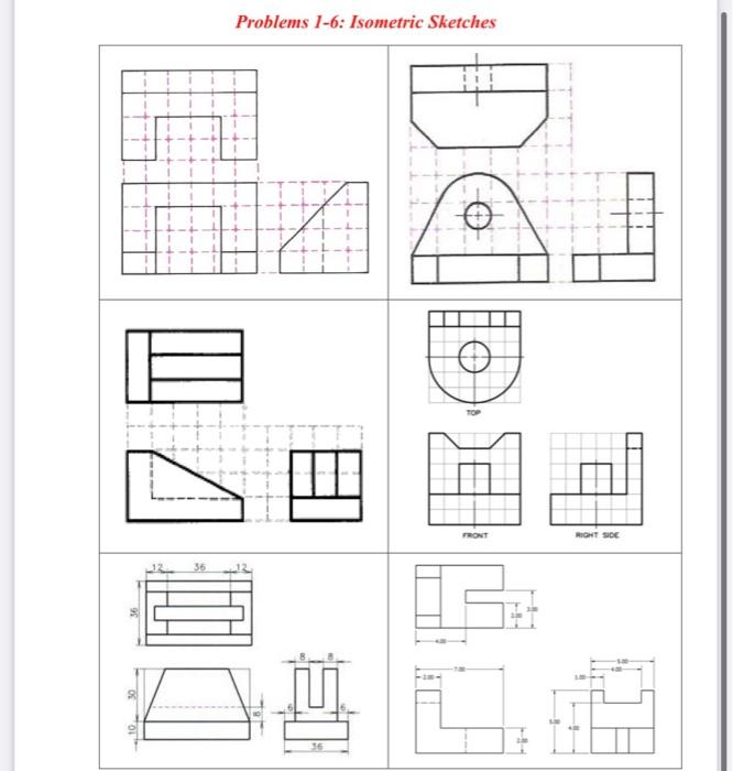 Isometric Sketches:please use my grid sheet to sketch | Chegg.com