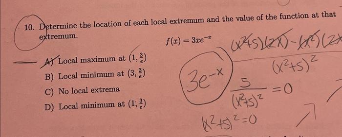 Solved 10. Determine the location of each local extremum and | Chegg.com