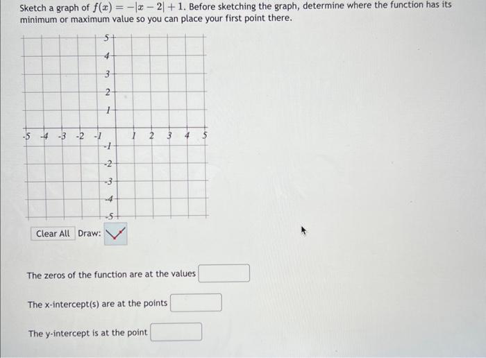 Solved Sketch a graph of f(x)=−∣x−2∣+1. Before sketching the | Chegg.com