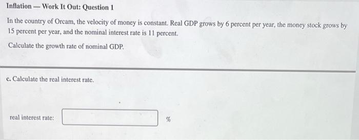 Solved Inflation - Work It Out: Question 1 In the country of | Chegg.com