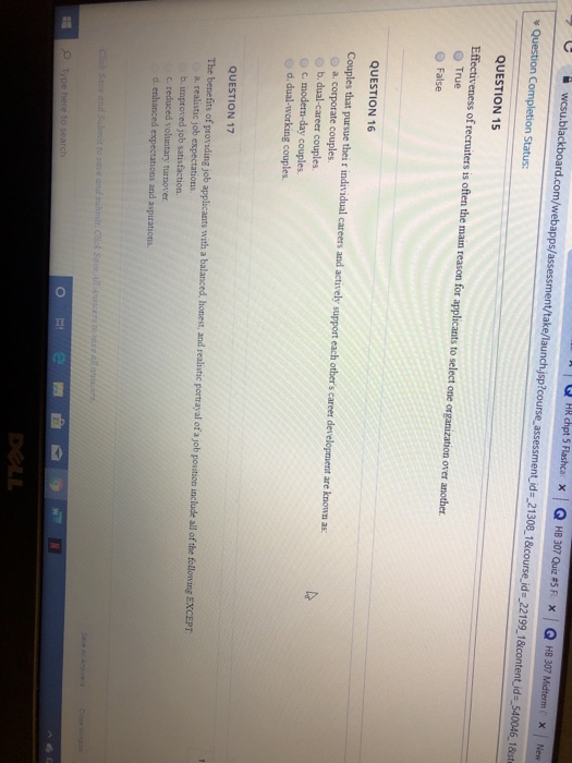 Solved U HR chpt 5 Flashca X Q HB 307 Quiz 15 X Q H 307 | Chegg.com