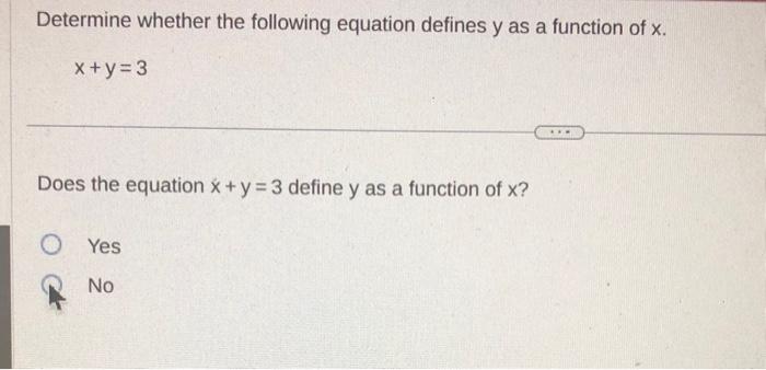 Solved Determine whether the following equation defines y as | Chegg.com