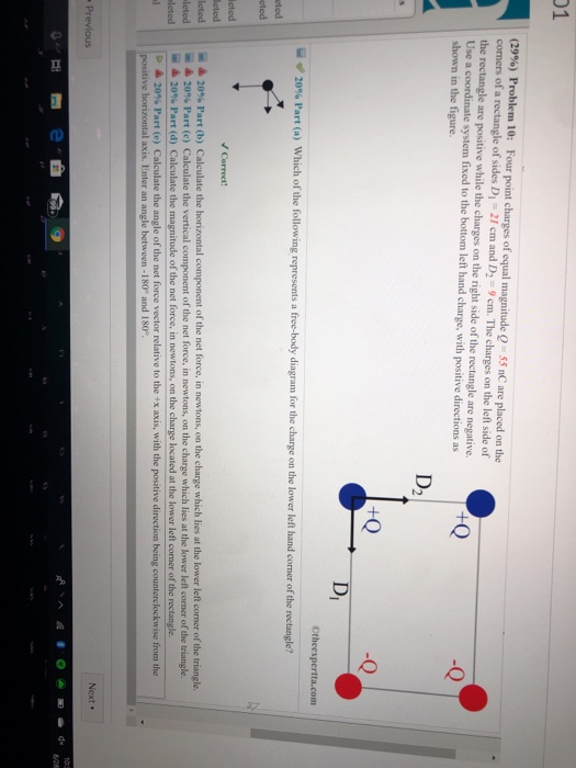 Solved 01 (29%) Problem 10: Four Point Charges Of Equal | Chegg.com