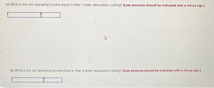 Solved (b) What is the net operating income (loss) in Year | Chegg.com