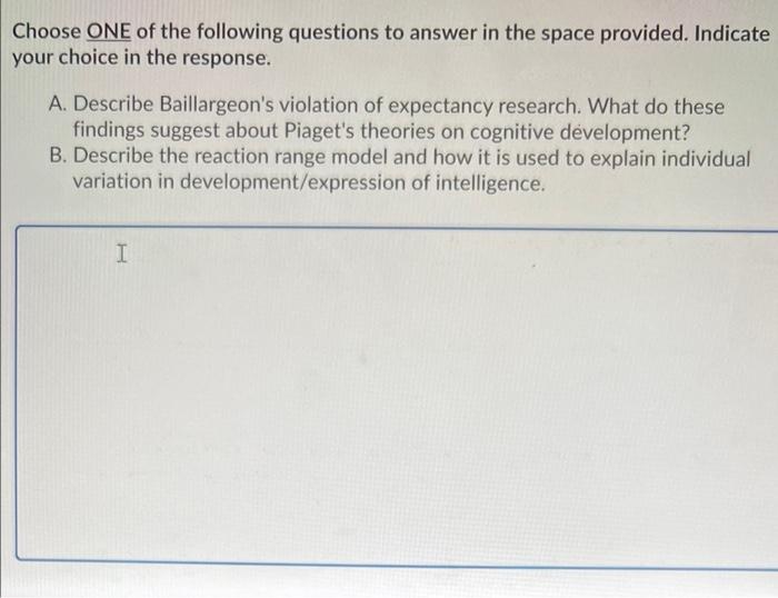 Solved Choose ONE of the following questions to answer in Chegg