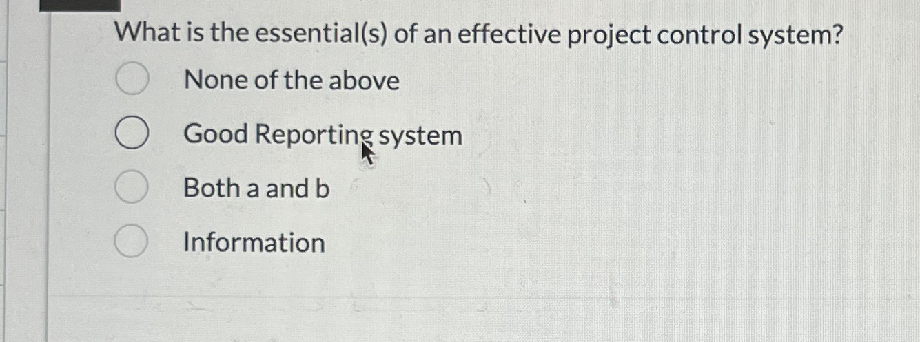 Solved What is the essential(s) ﻿of an effective project | Chegg.com