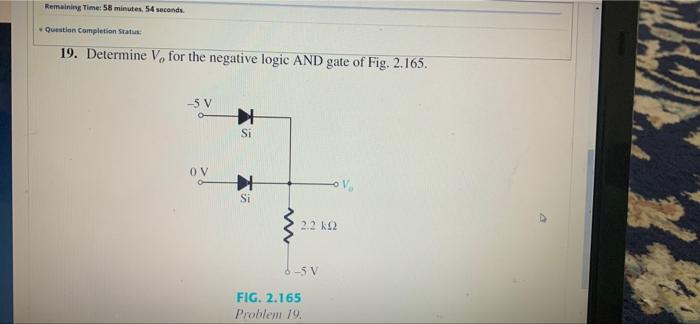 Solved dertermine Vo for the negative logic AND gate of the | Chegg.com