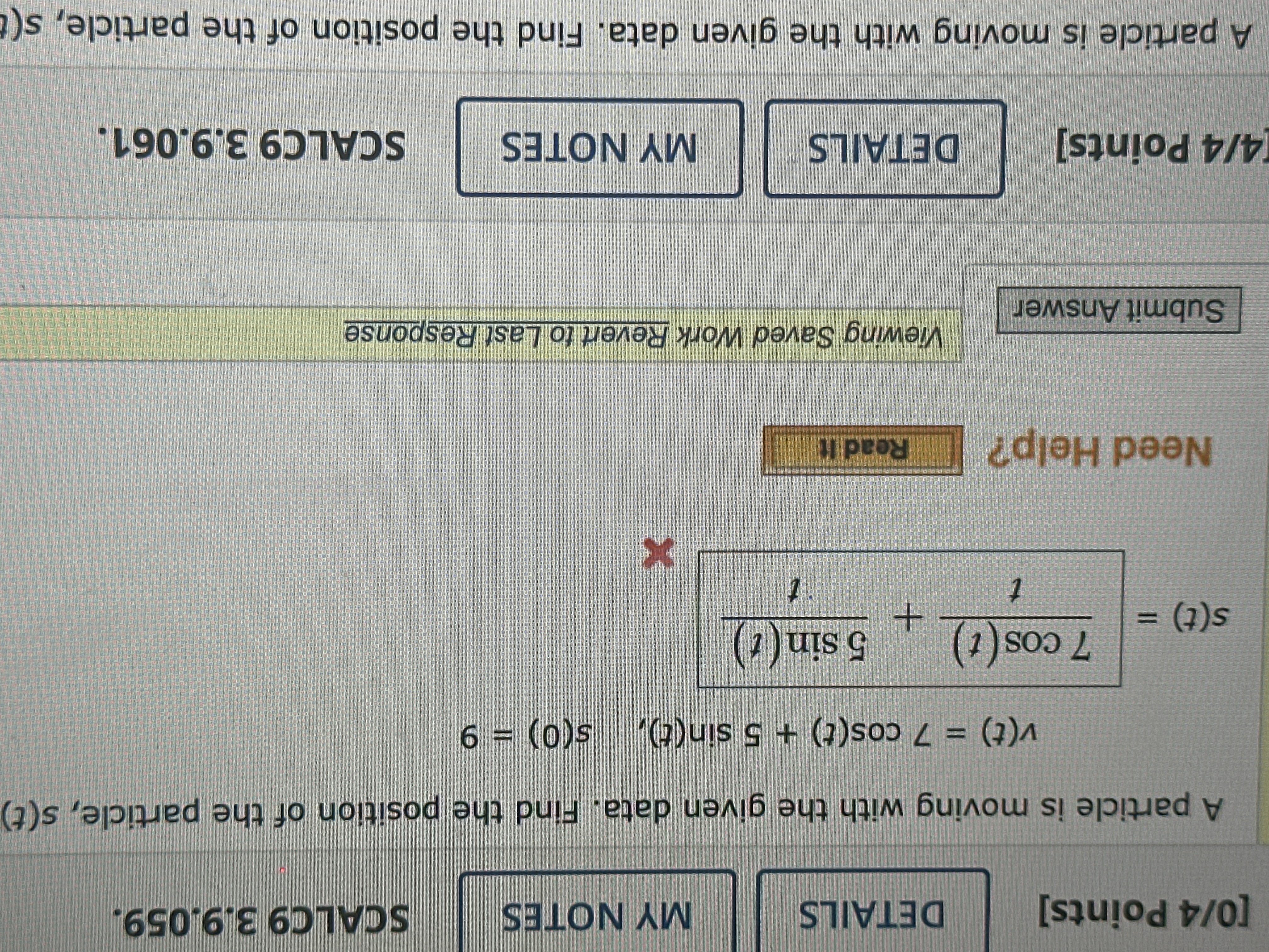 Solved A particle is moving with the given data. Find the | Chegg.com