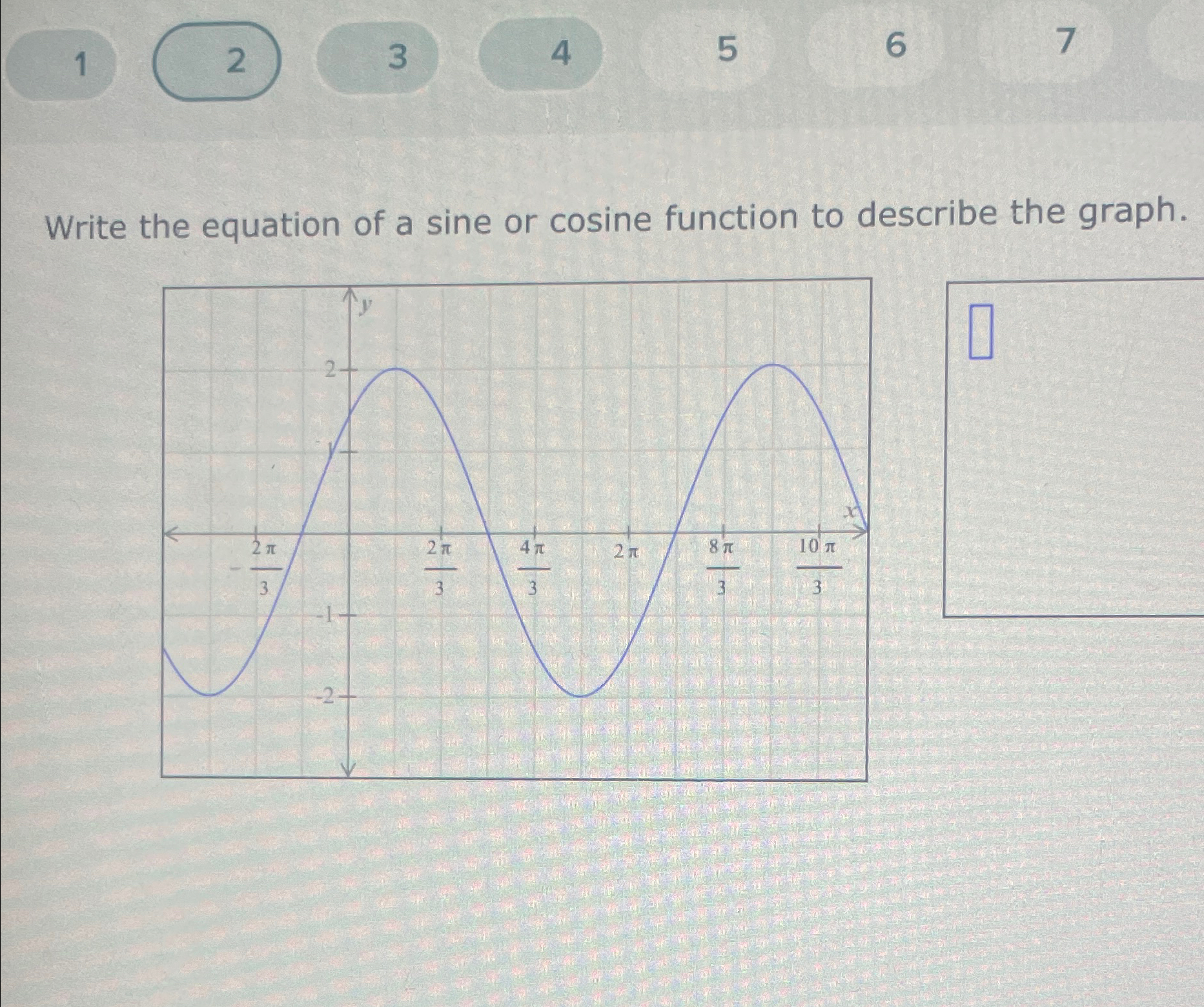 Solved Write the equation of a sine or cosine function to | Chegg.com