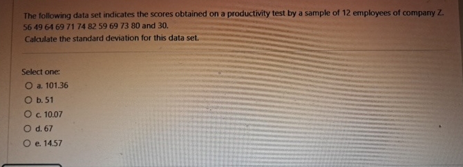 Solved The following data set indicates the scores obtained | Chegg.com