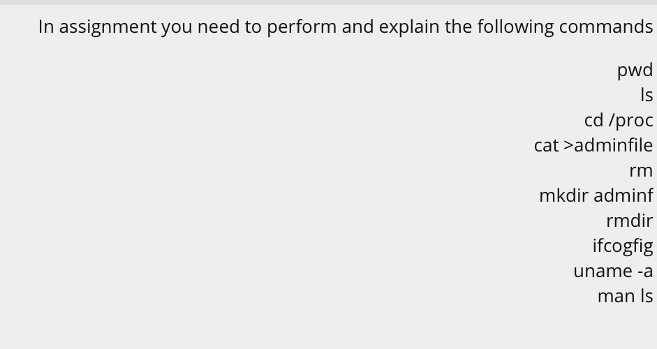 Solved In assignment you need to perform and explain the | Chegg.com