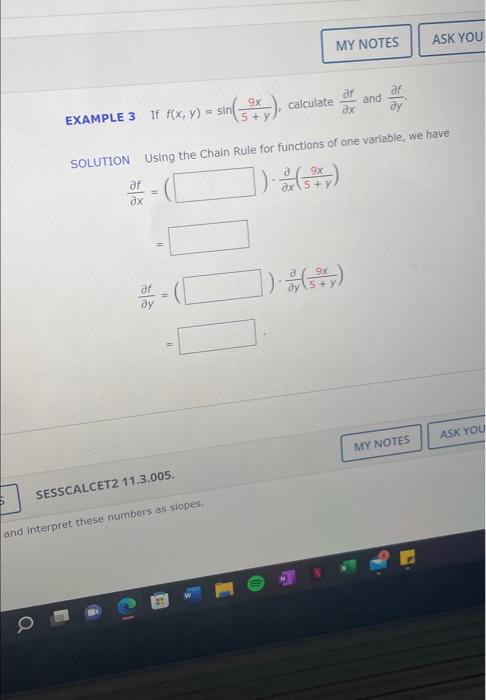 Solved 1 If F X Y Sin 9x 5 Y Calculate ∂f ∂x And