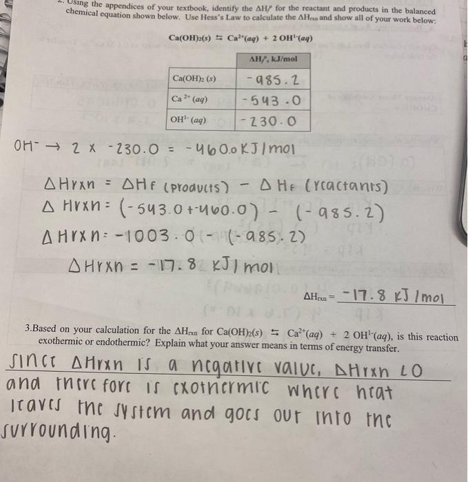 Solved Chemical Equation Shown Below Use Hess S Law To C Chegg Com