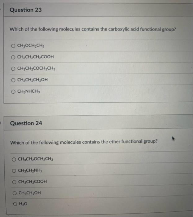 Solved Which Of The Following Molecules Contains The | Chegg.com