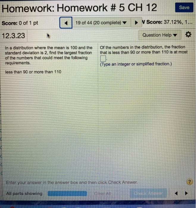 Solved Save Homework: Homework # 5 CH 12 Score: 0 of 1 pt 19 | Chegg.com