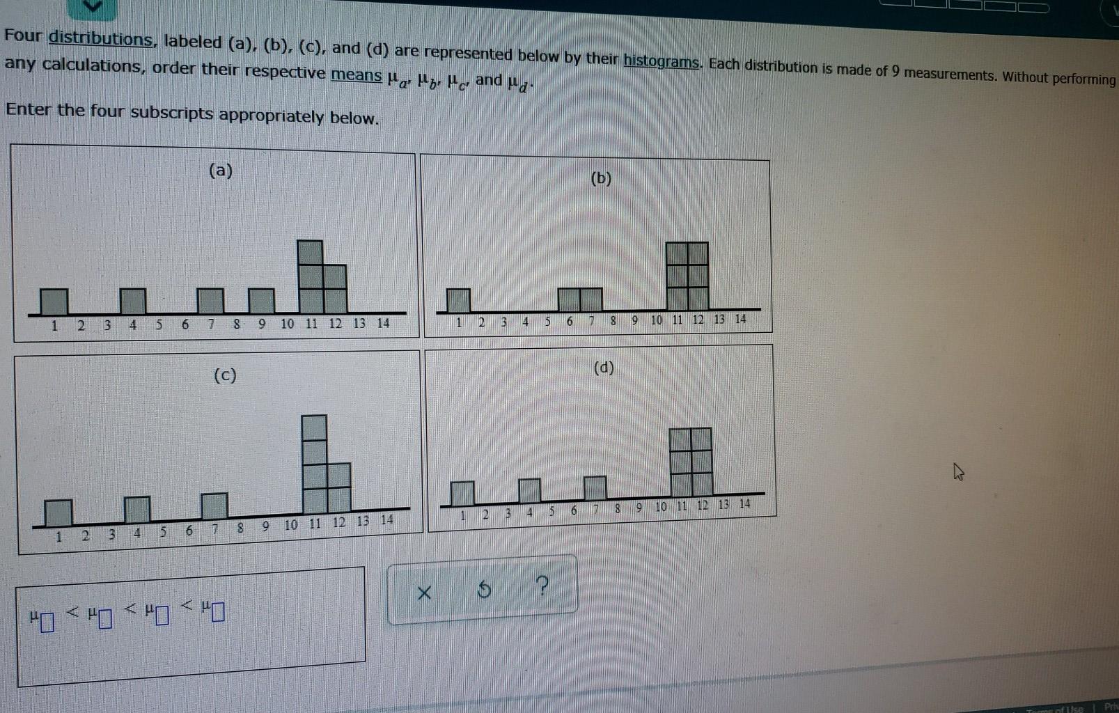 Solved Four Distributions, Labeled (a), (b), (c), And (d) | Chegg.com