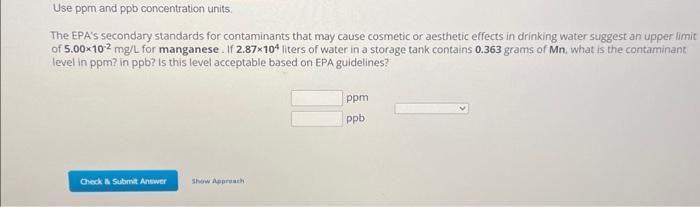 Solved The EPA's secondary standards for contaminants that | Chegg.com