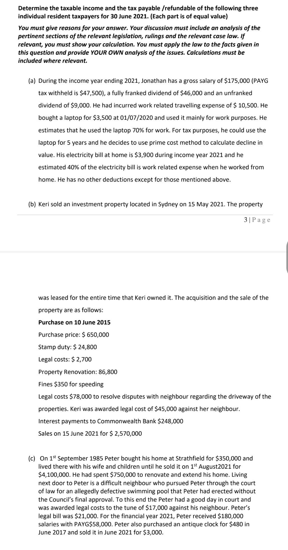 Solved Determine The Taxable Income And The Tax Payable | Chegg.com